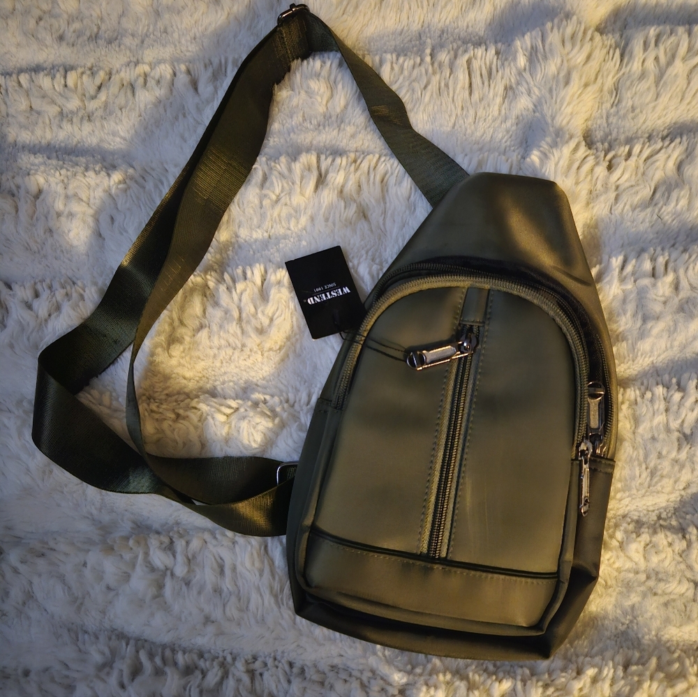 Westend Olive Green Crossbody Sling Bag - NWT Urban Sporty Daypack - Picture 2 of 8